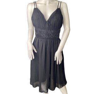 OC By OC Women's Black Beaded Chiffon Cocktail Dress Size 10